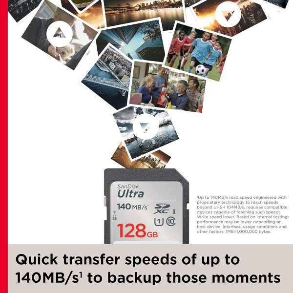 SanDisk 128GB Ultra SDXC UHS-I Memory Card - Up to 140MB/s, C10, U1, Full HD, SD Card - SDSDUNB-128G-GN6IN - Image 4