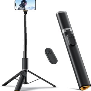 TODI 63" Phone Tripod, Tripod for iPhone & Portable Selfie Stick Tripod with Remote, Phone Tripod Stand for Video Recording, Travel Tripod for Cell Phone Tripod Compatible with iPhone 15/14/13/Android